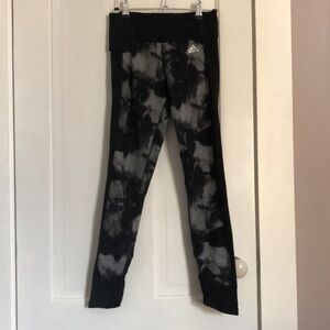 Adidas Climalite Leggings Black Tie-dye Small